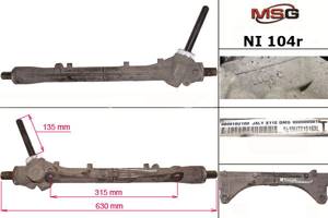 Рулевая рейка без ГУР восстановленная NISSAN NOTE (E11) 06-, NISSA MICRA III (K12) 2003-